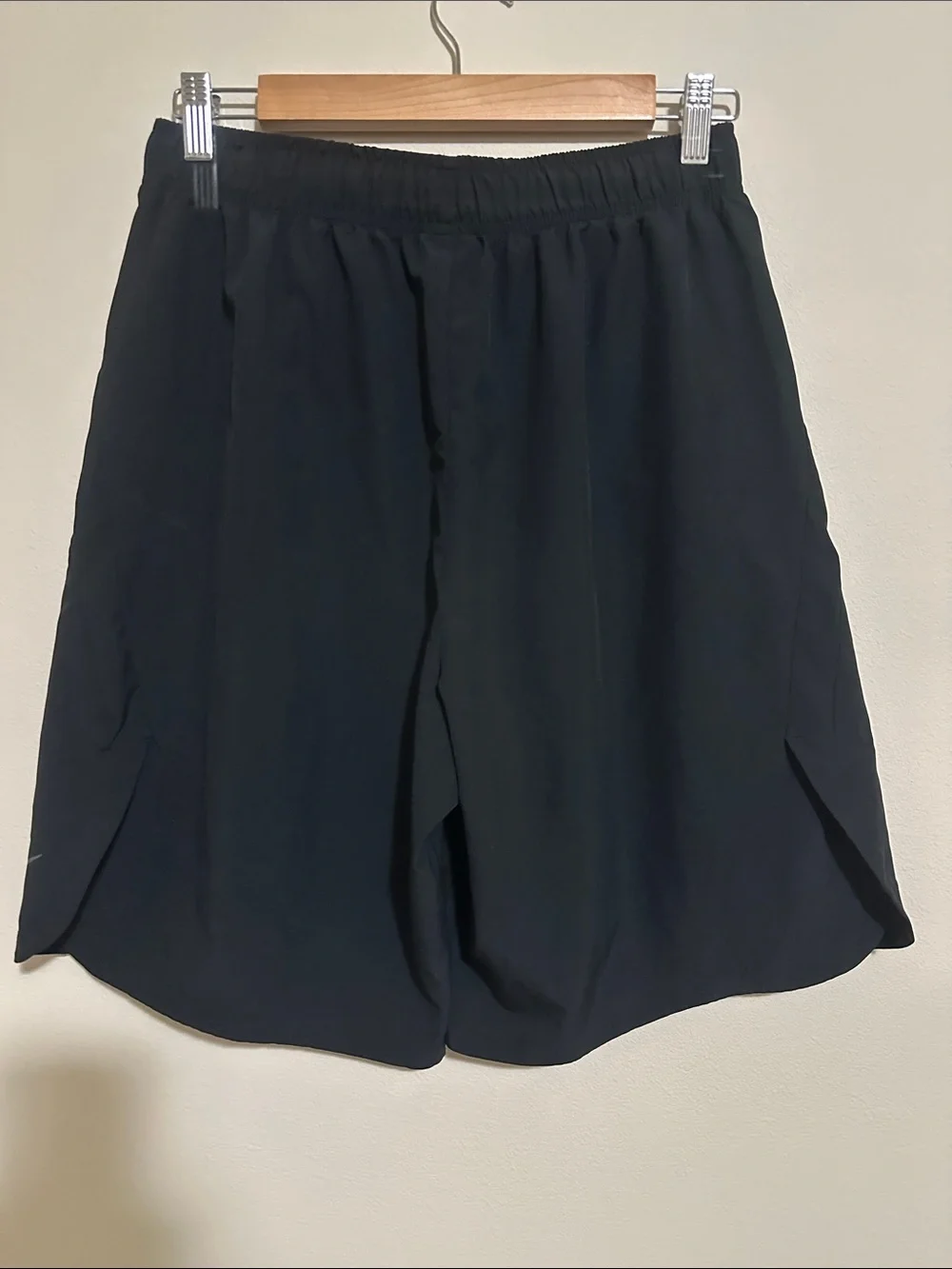 Nike Black Athletic Shorts with Gray Swoosh